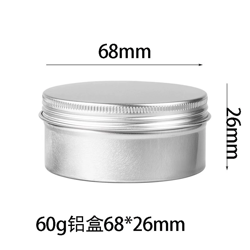 Фабрика прямых продаж 60ml алюминиевая коробка 68*26 мм резьбовая круглая металлическая упаковочная коробка для волос воск косметика алюминиевая банка на складе