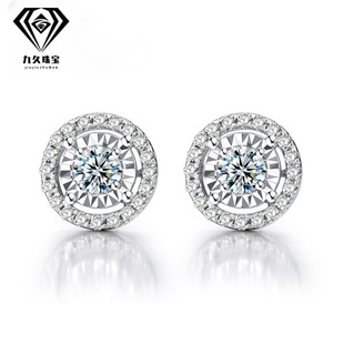 2023 New Round Diamond Earrings 10 Points Cultivation Laboratory Synthetic Diamond Earrings Earrings for Girlfriend