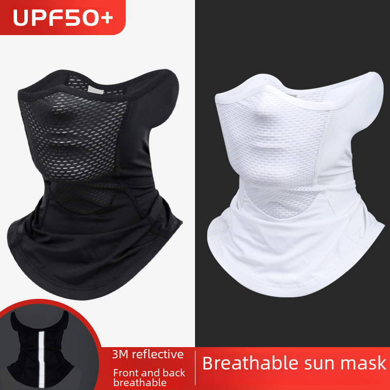 Summer New Ice Silk Sun Protection Hood Women's Cycling Mask Men's Summer Outdoor Sunshade Breathable Motorcycle Face Mask Scarf