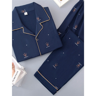 Pajamas Men's Spring and Autumn 100% Cotton Long Sleeve New Arrival plus size Summer Cotton Autumn and Winter Wearing Youth Home Clothes