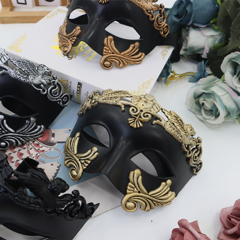 Estilo explosivo transfronterizo, fiesta de bar, fiesta de carnaval, accesorios de fiesta de Halloween, máscara de hombre de estilo romano retro de alta gama