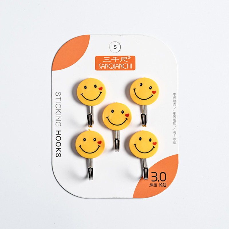 Sanqianshizi 2005 Smiley Face Sticky Hook Cartoon Cute Wall Hook Small Strong Adhesive Hook No-Drill Hanging Hook Sanqianshizi 2005 Smiley Face Sticky Hook Cartoon Cute Wall Hook Small Strong Adhesive Hook No-Drill Hanging Hook