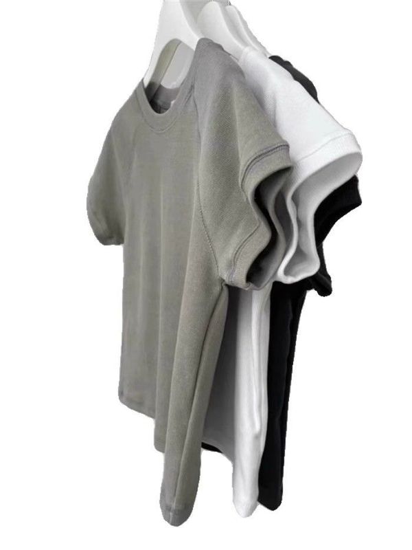 韓国東大門 2025 新しい夏のファッション多用途ラウンドネックラグランスリーブ Tシャツレディースカジュアル半袖トップトレンディ|undefined