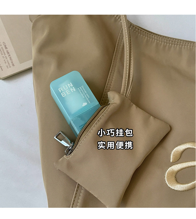 Túi tote nữ vải , túi đeo vai đựng đồ lớn cho sinh viên đi học — màu cà phê, màu kaki, xanh lá cây, đen chi tiết 3