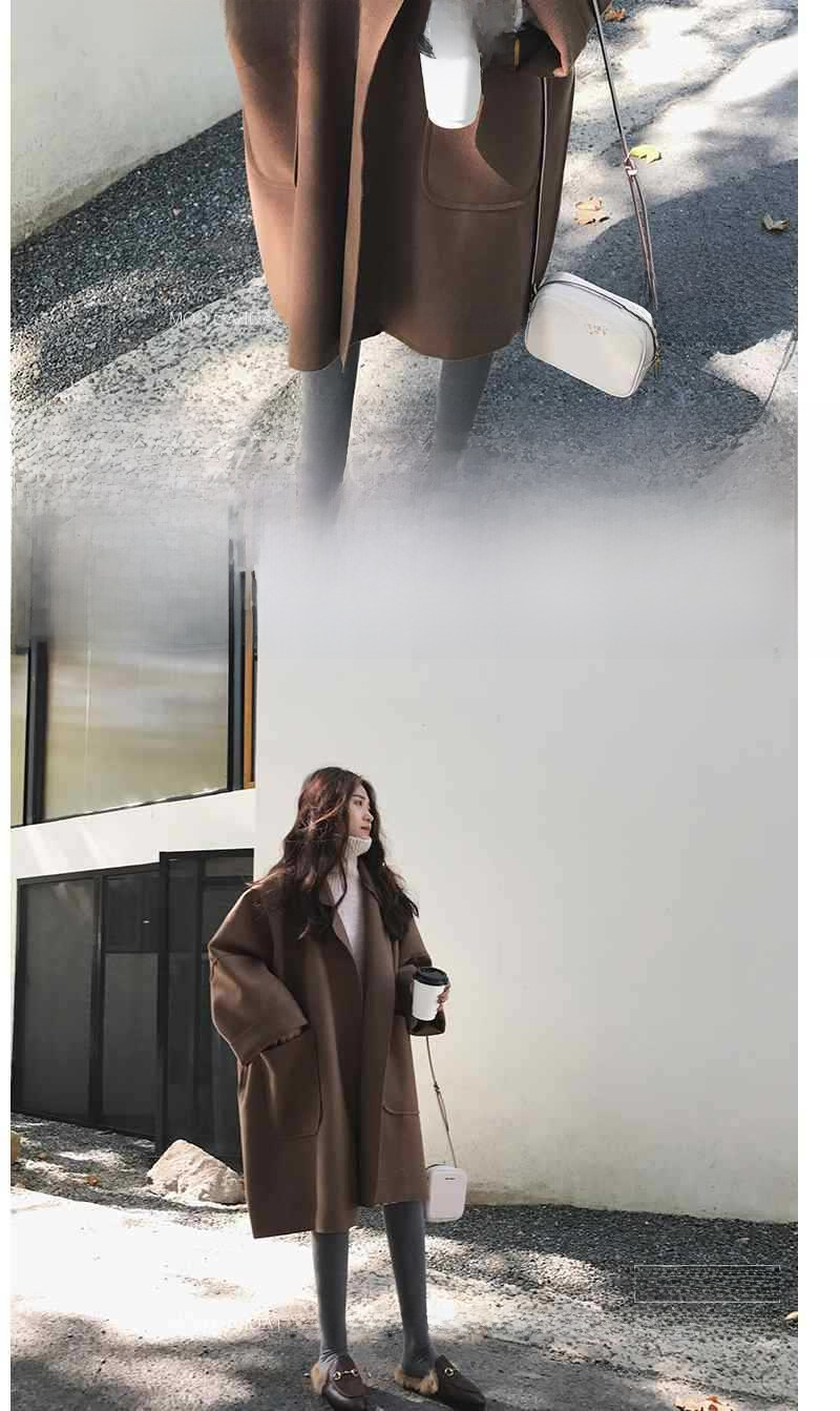 2021 Neue Herbst- und Winterjacke für Damen aus Wollstoff, Studentin im koreanischen Stil, mittellang, große Größe, lockerer Umhang, Hepburn-Mode_voghion.com