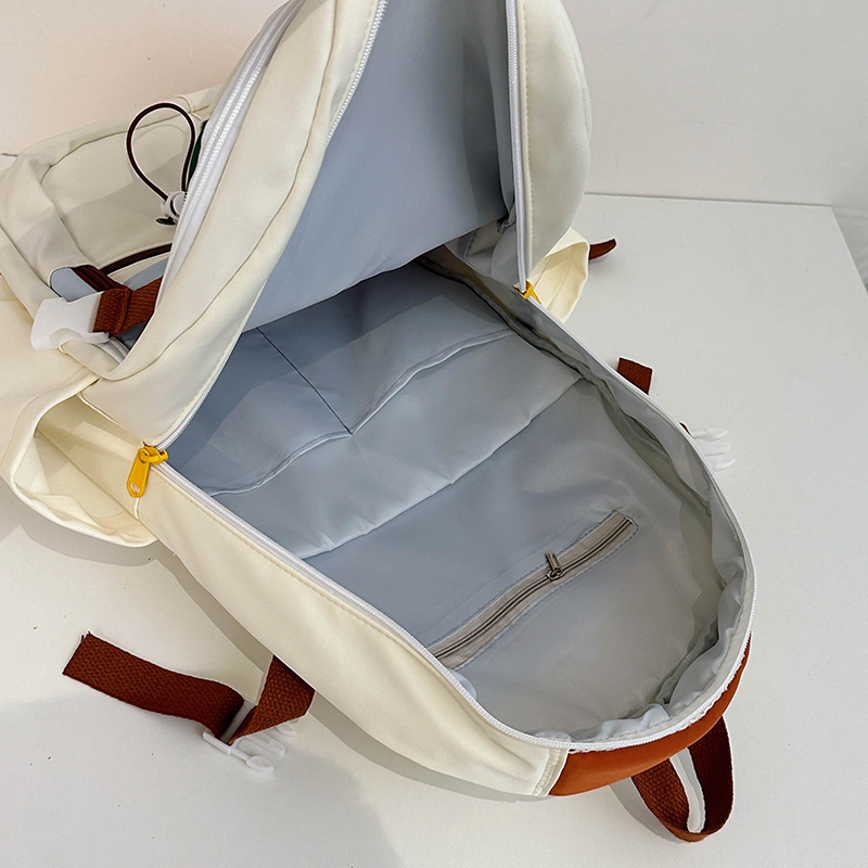 Mochila escolar linda para mujer, color de contraste, gran capacidad, estudiante, mochila de todo fósforo, diseño de nicho, mochila para computadora para niña