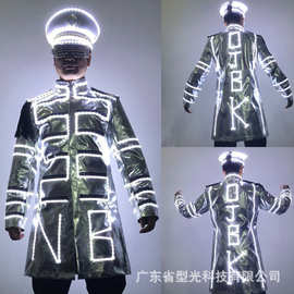 LED发光爆闪服装派对夜场酒吧表演激光服舞台发光出酒服白光