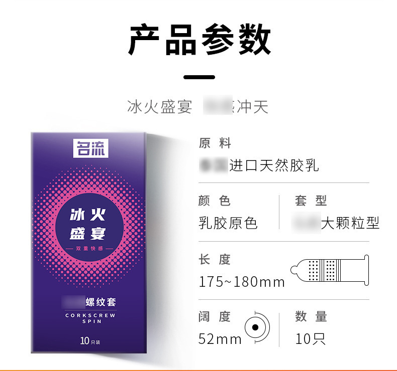 名流避孕套十只装男用安全套颗粒螺纹薄成人用品情趣用品批发详情19