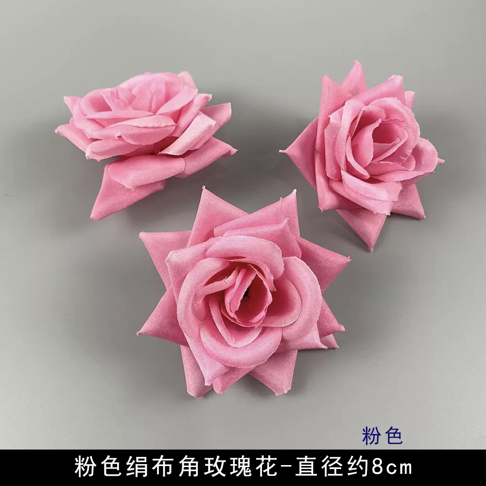 Flores artificiales flores rosadas bricolaje accesorios hechos a mano tocado de estilo antiguo accesorios de material de flor de horquilla arreglos florales de pared de flores de boda