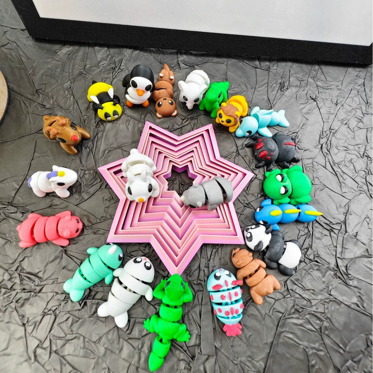 Hot cross-border 3D printing small animals collection multi-color printing ornaments Amazon mini
