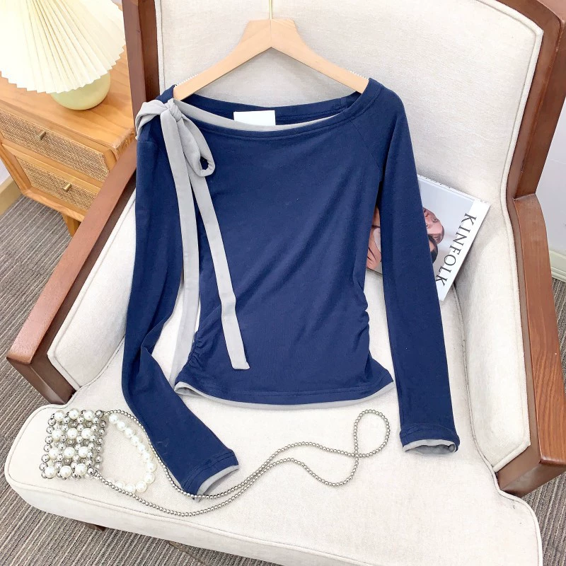 Knitted spring sweater, fitted base body-friendly long-sleeve, (Physicals)