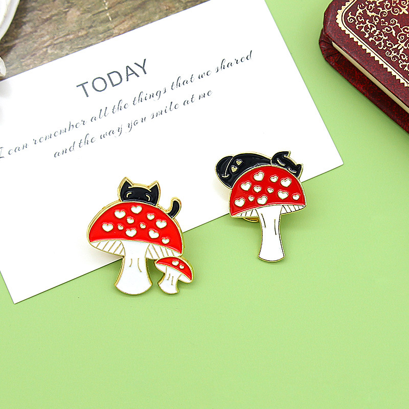 Street Occasion Alloy Material Cartoon Style Pin Mushroom Alloy Enamel Unisex Brooches