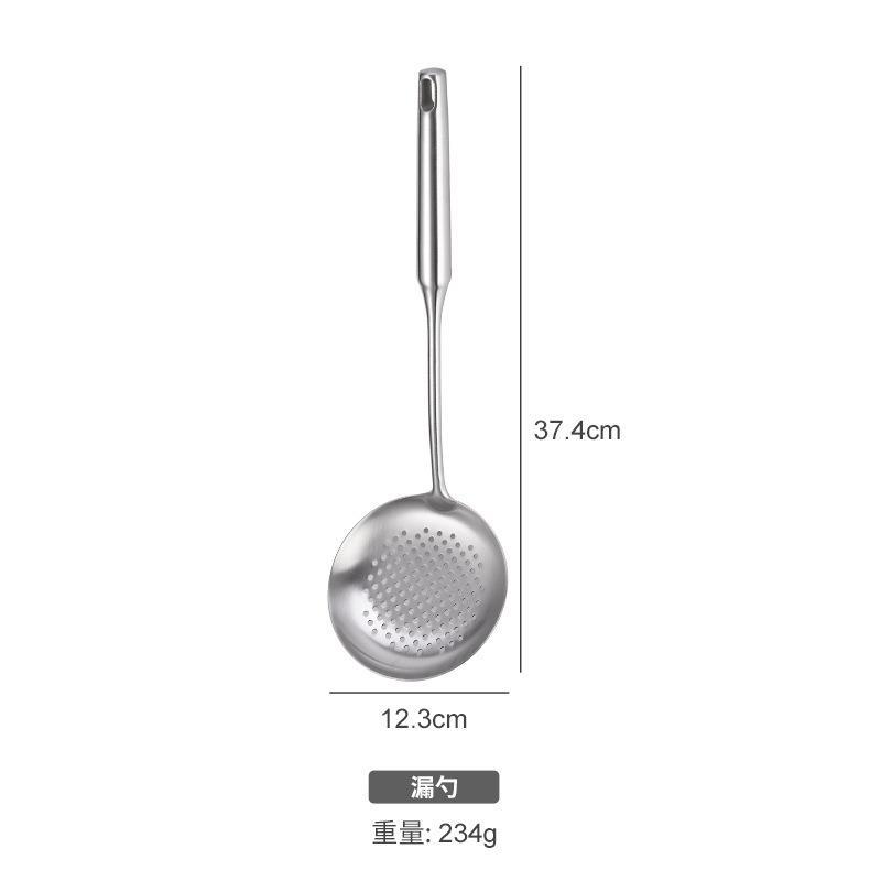 Lijado 304 utensilios de cocina de acero inoxidable colador espátula cuchara de arroz traje engrosado espátula de cocina doméstica cuchara de olla caliente al por mayor