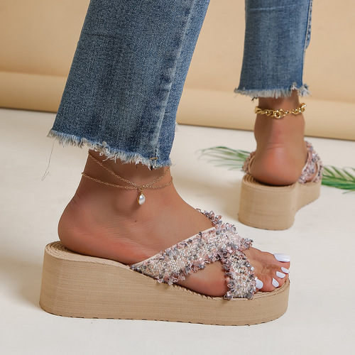 Xiaoxiangfeng ethnic style cross-border foreign trade fashion imitation hemp rope slippers for women Xichuanbanna women's slippers for women's summer outer wear