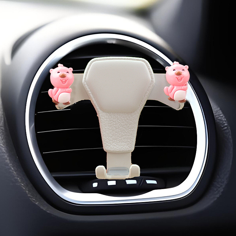 Nuevos adornos de coche de resina Beaver Hill Adornos de la pantalla de navegación de la consola central del coche de dibujos animados Adornos de la cabeza