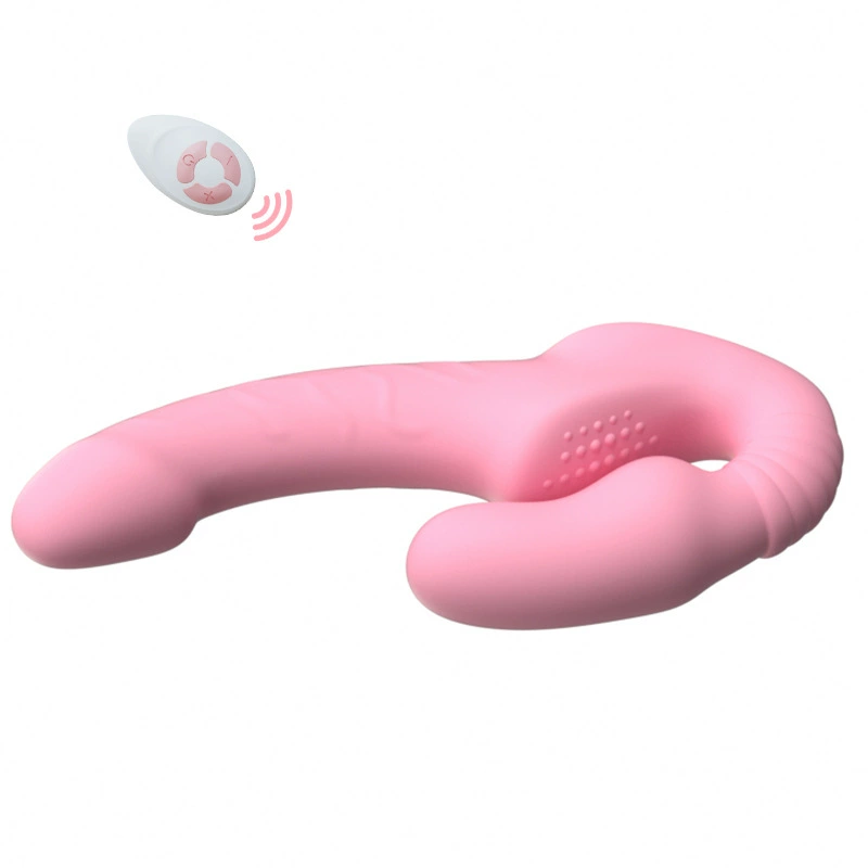 Носимый двойной dildo (LES) силикон, пульт или перезаряжаемый, водонепроницаемый нашийник