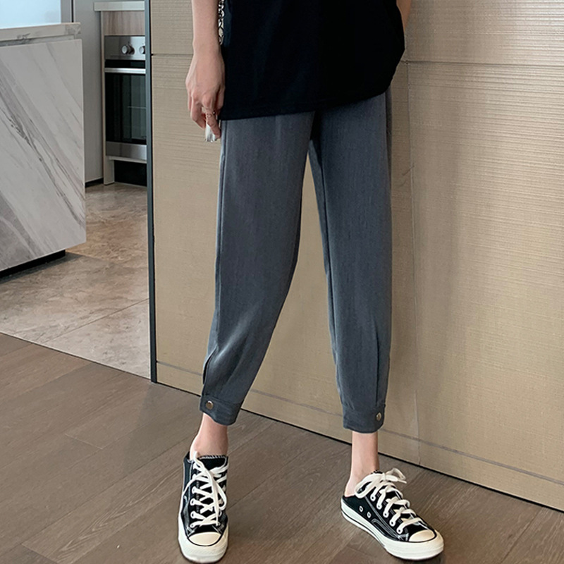 Stretch Abdominal Pants for Pregnant Women in Spring and Summer Fashion Casual Hallen Pants Pregnant Women's Personalized Nine-point Ninty Pants
