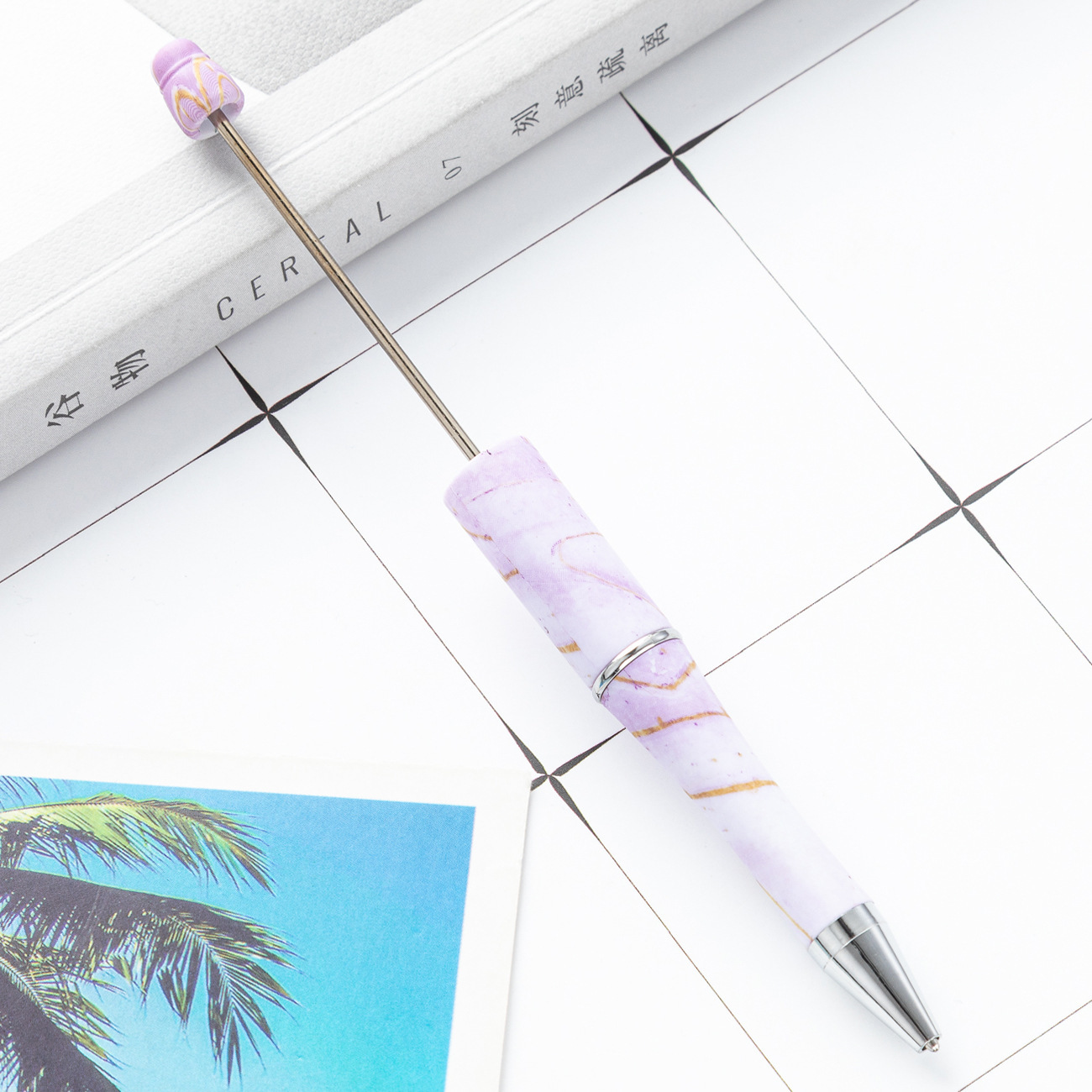 Diy plástico creativo mano de leopardo flor de cuentas al por mayor de alto valor de impresión plástico cuentas