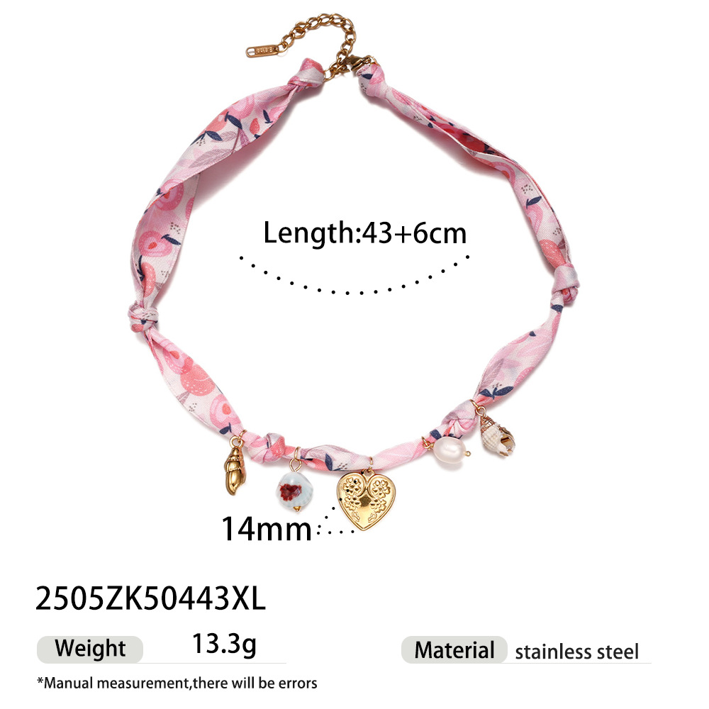 Taina collar colgante de acero inoxidable europeo y americano simple y de alta calidad color pequeño fresco cuerda gruesa collar de concha hembra image 12