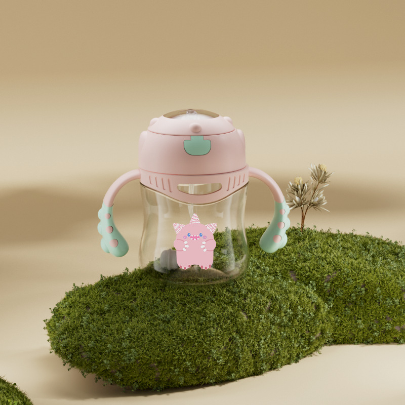 Baby naughty toukie taza de bebés, taza de agua para niños, taza de paja a prueba de fugas y caídas para jardín de infantes