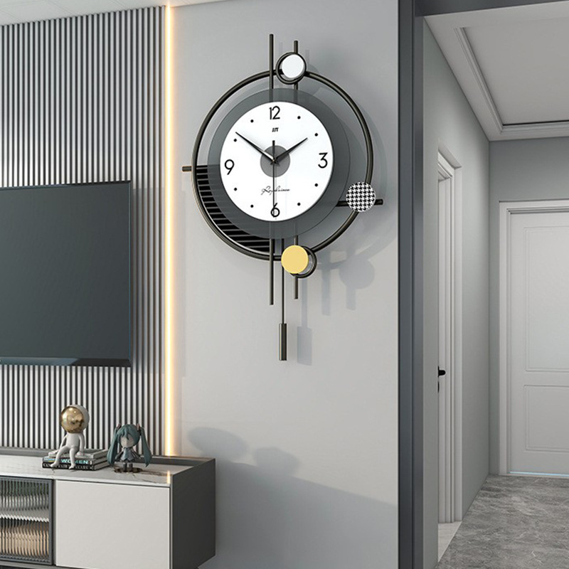 Modern Accessible Luxury Clock Wall Clock Living Room Creative Home Decoration Restaurant Simple Clock High-End Wall Hanging Without Punching