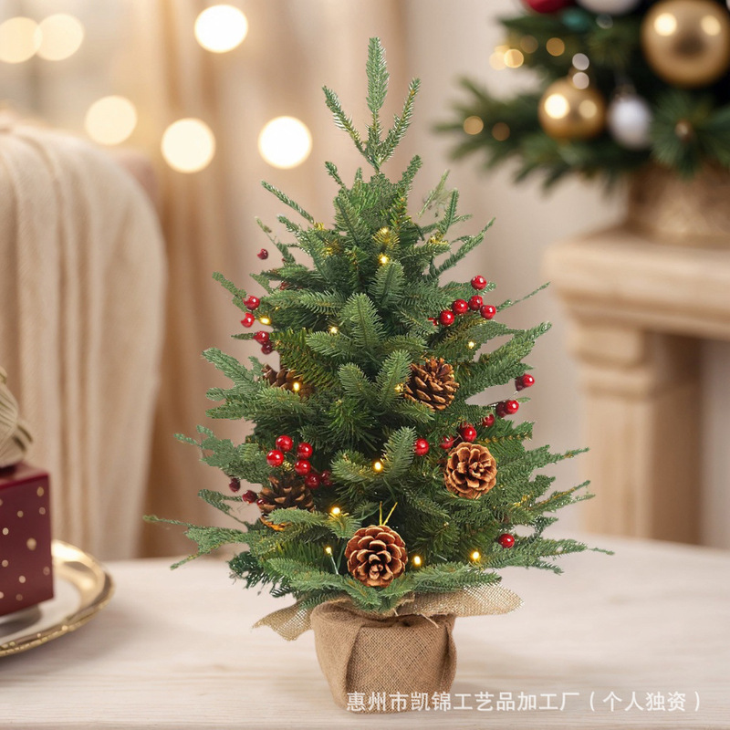 Kaixin クロスボーダークリスマス装飾赤い果実ミニクリスマスツリーシミュレーション松ぼっくりベリーホームデスクトップ装飾品|undefined