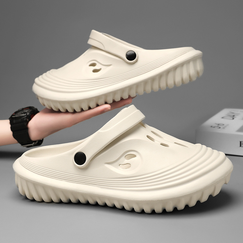 Sandalias de playa de coco cómodas de verano para hombres de fondo plano multicolor