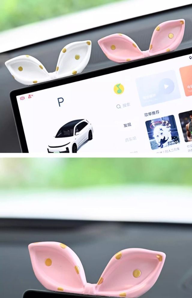 Cute Bow Car Interior Decoration Ornaments Internet Celebrity Car Center Console Car Screen Creative Decorations for Women