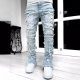 Factory men's supply a generation of men's slim straight jeans street fashion stretch patch jins