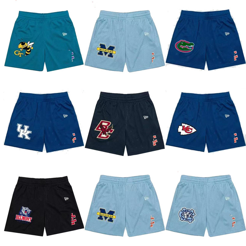 American-Style Sports Fashion Brand Casual Shorts, Cross-Border, Knee-Length, Perforated Design, Basketball Fitness Shorts, American Style