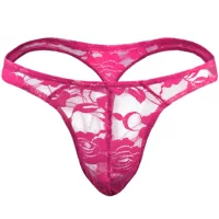 Floral Lace Sexy Thong Underwear with Sheer Mesh, Comfortable Fit, Available in Many Colors For Women