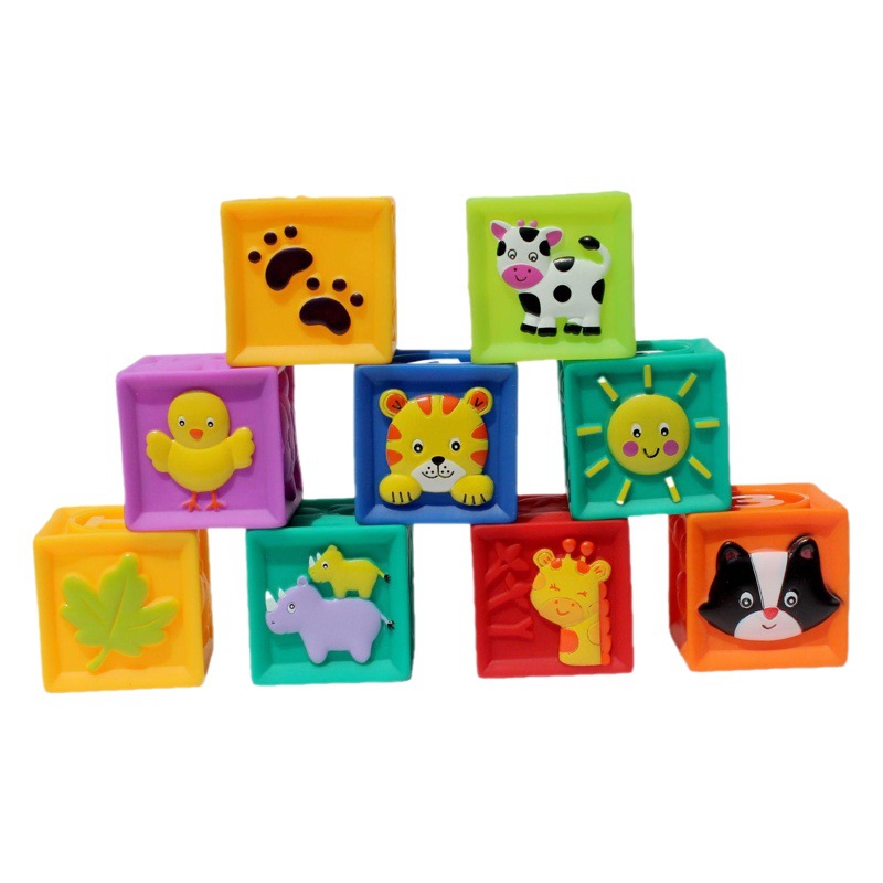ELP123 Kneading Music Digital Embossed Soft Building Blocks Crush Children's Educational Baby Toys