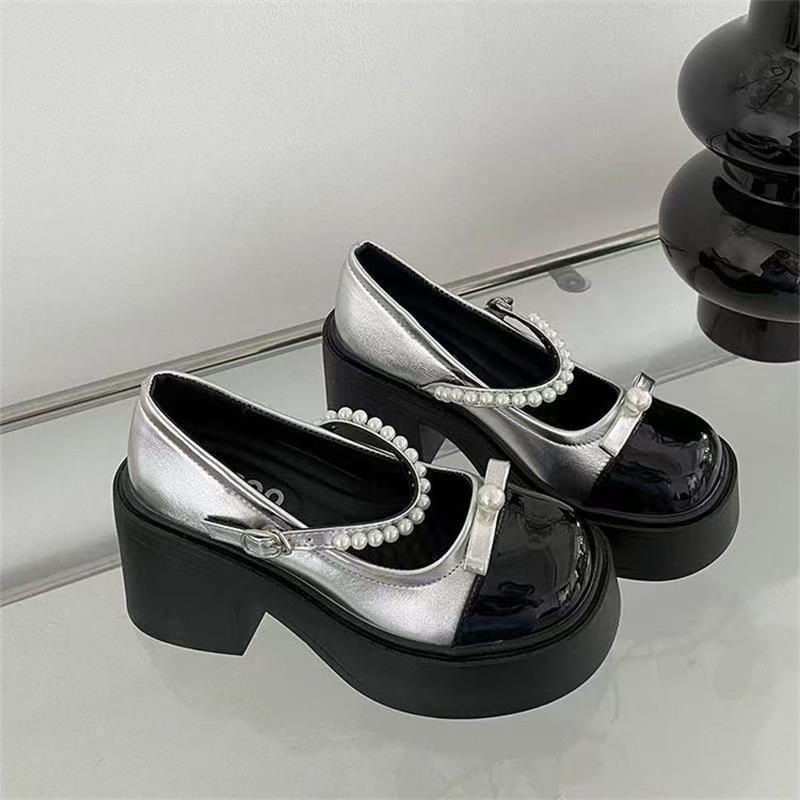 Retro estilo británico Mary Jane zapatos 2026 nuevo estilo diario confortable JK falda Lolita zapatos de cuero de perla