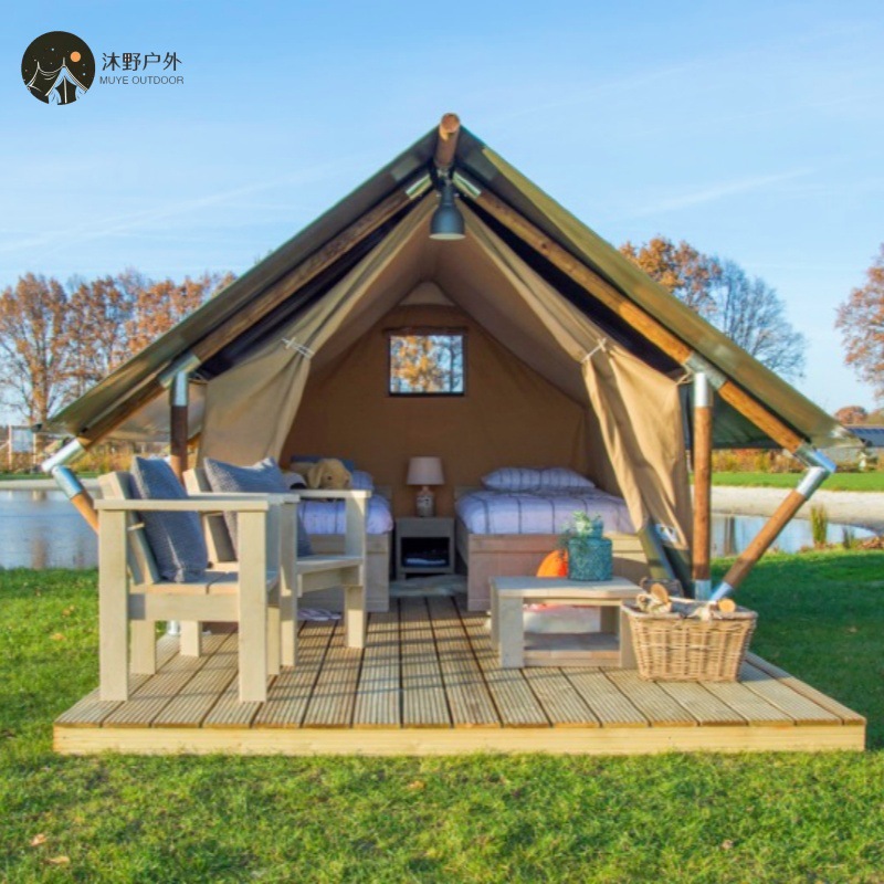 Techo Muye acampar al aire libre tienda de campaña del hotel conjunto completo de protección solar a prueba de lluvia salvaje lujo engrosada campamento tienda Hotel