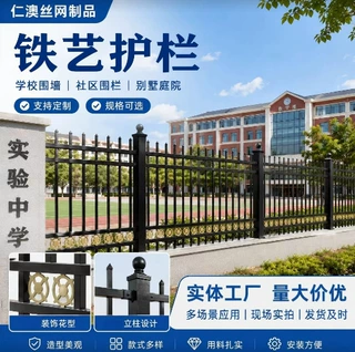 庭院铁艺围栏来图定制小区连廊自建房露台护栏欧式住宅小区围墙