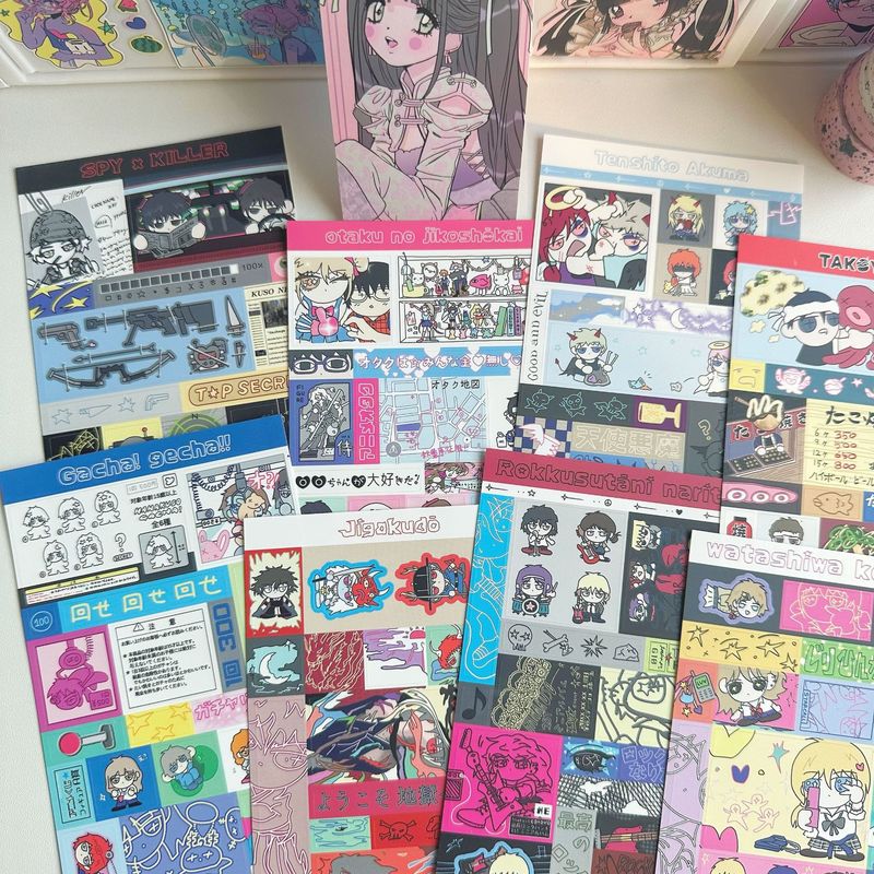 日本のステッカーかわいい漫画ステッカーイン韓国コラージュキャラクターグカステッカー diy 装飾ハンドブックステッカー|undefined