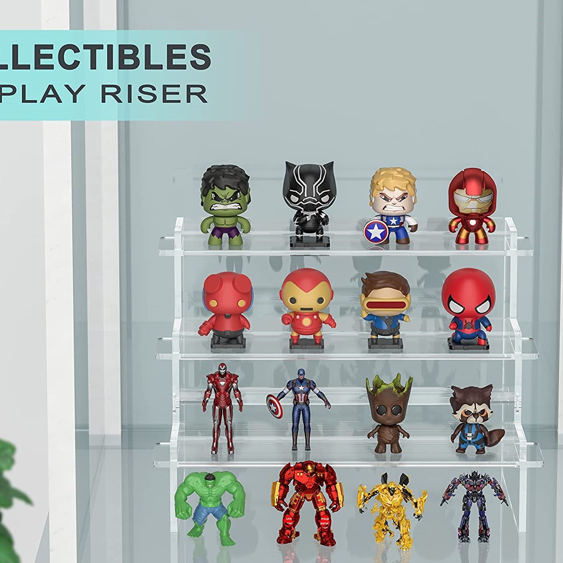 Estante de almacenamiento de perfume de tres capas de acrílico transparente caja ciega figura joyería de muñeca soporte de exhibición de cupcakes