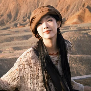 日系复古山本风薄款透气水洗亚麻褶皱设计八角帽气质显脸小马术帽