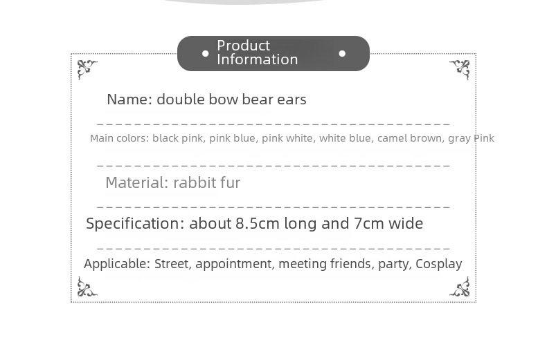 Eine Generation von Haaren handgefertigt süße Lolita Haarschmuck Lo Niang Seitenclip JK Tierohrhaarclip Doppelbogen Bärenohrclip_voghion.com