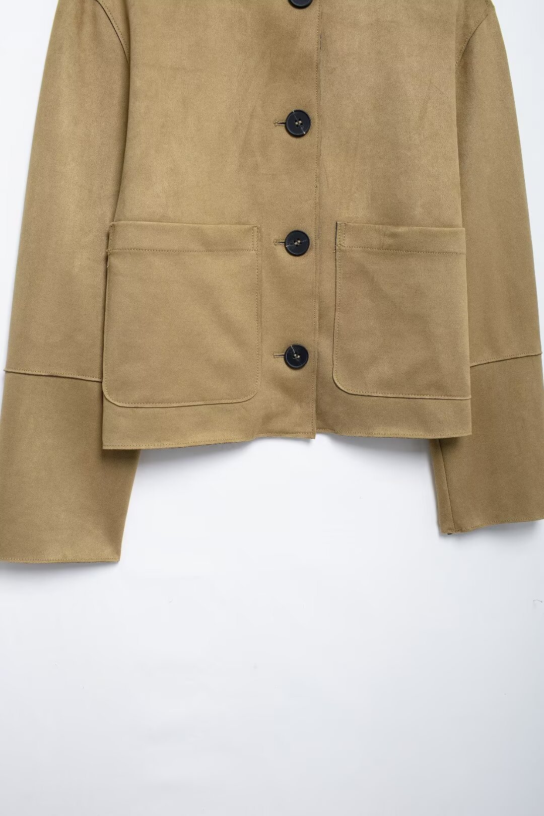 Dámske oblečenie jeseň a zima 2024 nová módna semišová bunda s textúrou_voghion.com