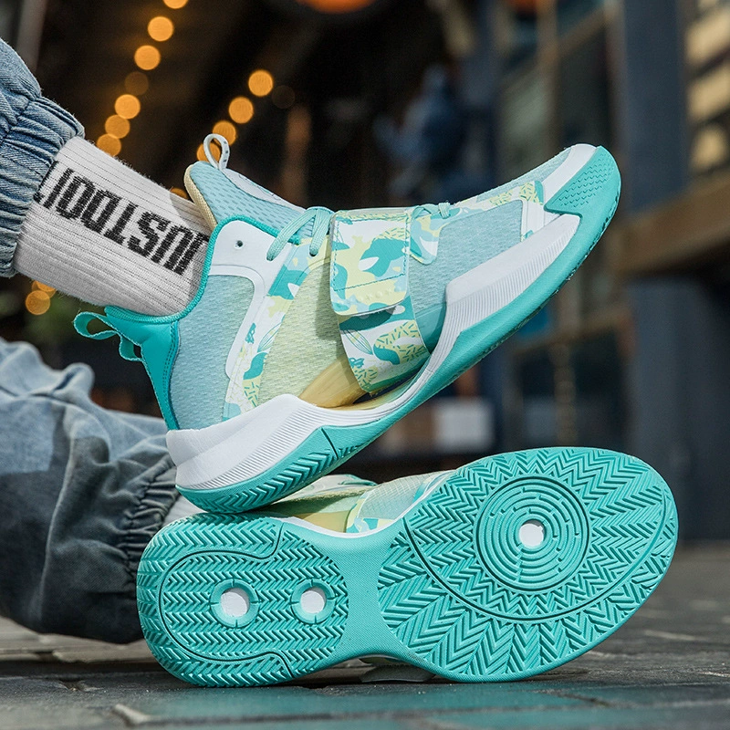 Трансграничная мода большого размера светящийся тренд спортивная обувь баскетбольная обувь мужская легкая пара кроссовки