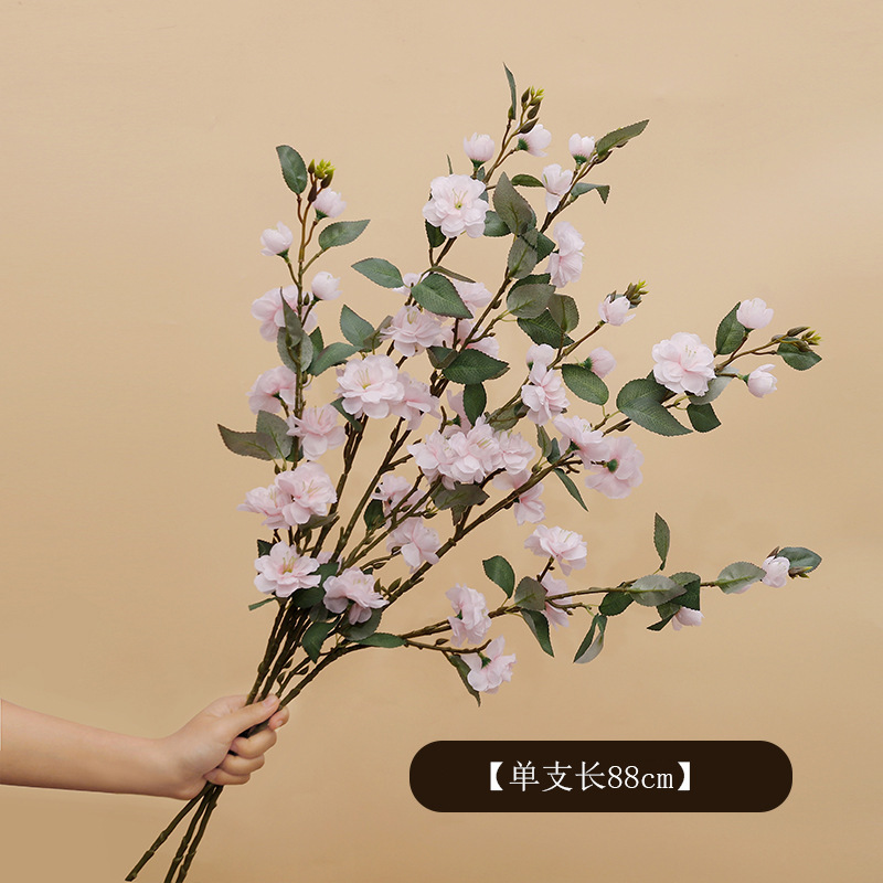 Camellia de altura flor de simulación adornos de boda flores falsas pastorales flores decoración del hogar flores de mesa flor de seda