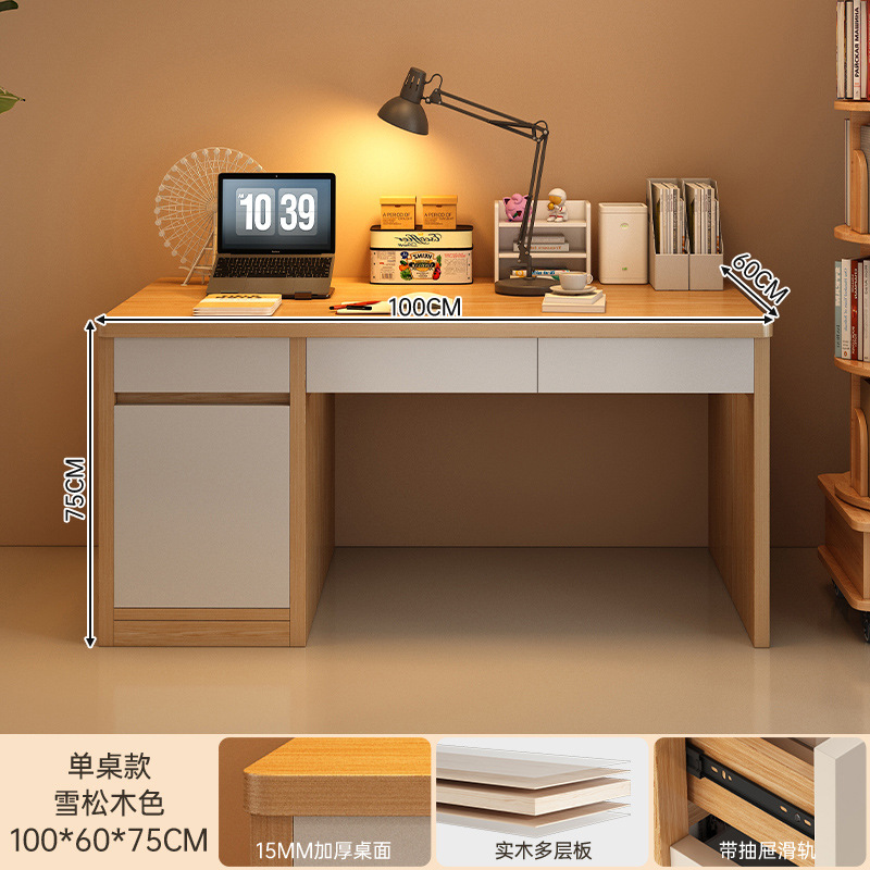 Escritorio estudiantil escritorio de estudio en el hogar dormitorio con escritorio de cajón simple escritorio de computadora de escritorio moderno contra la pared