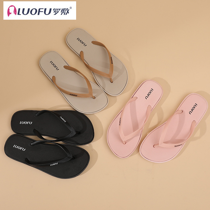 Luofu minimalista casual plana color caramelo chanclas verano de las mujeres al aire libre viajes vacaciones playa natación