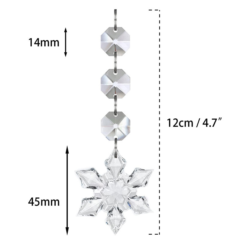 Juego de copos de nieve acrílicos de 1 hilo.