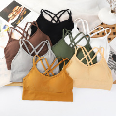 Cross-border summer crossover beauty back undergarment women's chest pad one-piece backless bralette strapless push-up bralette outerwear wrap top
