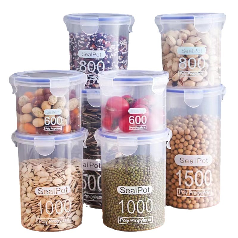 Sealed large transparent plastic sealed jar milk powder jar Food Jar Kitchen grains storage box storage jar