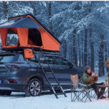 Summer family adventure car roof tent, aluminum alloy hard-top mountain camping pop-up car tent for Wrangler off-road