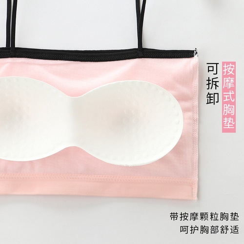 Development period tube top underwear, suspenders, beautiful back, anti-exposure vest, female students, no steel ring, wrapped around the chest for summer wear