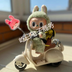 ラブブオートバイ かわいいビニール人形 ステントラットスイベルオートバイ 子供用ラブブカー 本格的なオートバイ